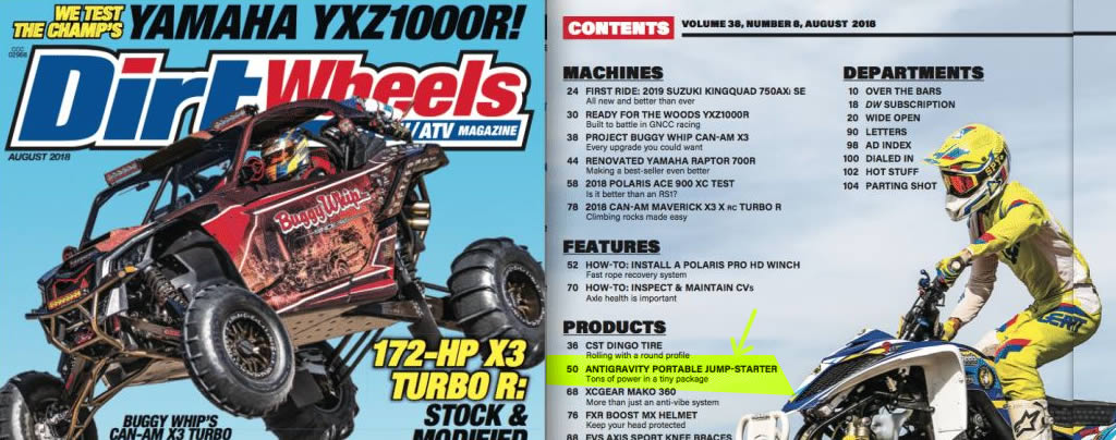 Dirt Wheels Feature: Micro-Start XP-1, Antigravity Batteries