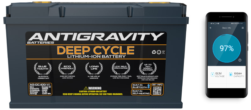 AG-DC100-V1 Lithium Deep Cycle Battery with Bluetooth Monitoring