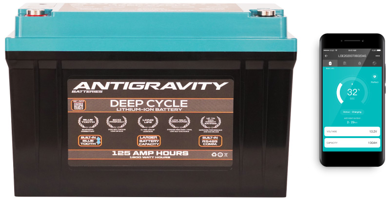 AG-DC-125 Lithium Deep Cycle Battery with Bluetooth Monitoring