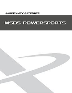 MSDS for RE-START Motorcycle/Powersport Batteries