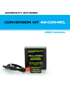 McLaren Battery Conversion Kit User Manual