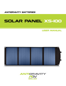 XS-100 Solar Panel User Instruction Manual