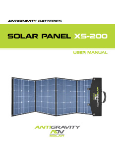 XS-200 Solar Panel User Instruction Manual