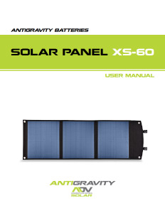 XS-60 Solar Panel User Instruction Manual
